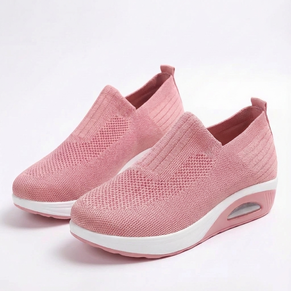 Zapatillas Slip-On Mujer Tejido Transpirable Tobillo Elástico Confort