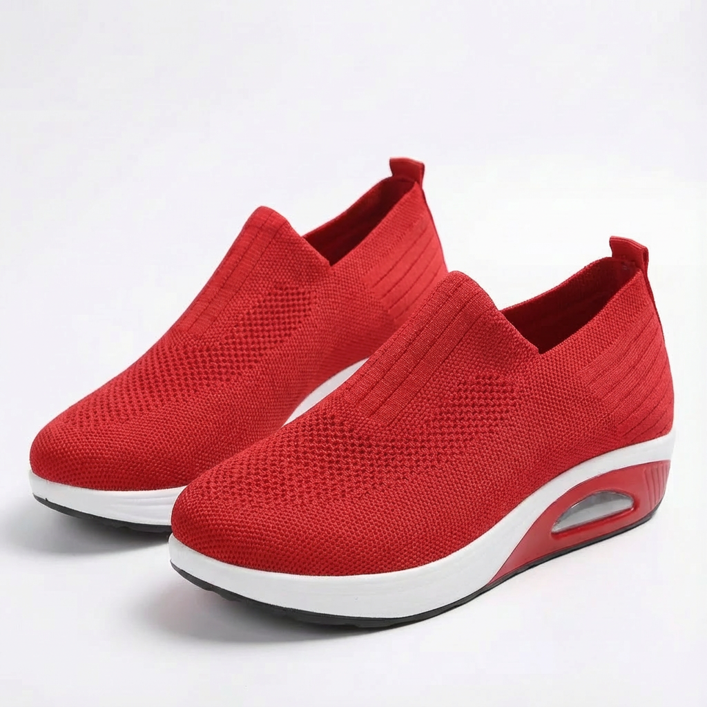 Zapatillas Slip-On Mujer Tejido Transpirable Tobillo Elástico Confort