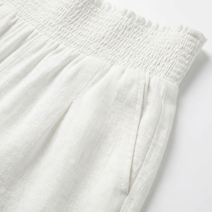 Pantalón Palazzo Mujer Cintura Fruncida Pernera Ancha Casual