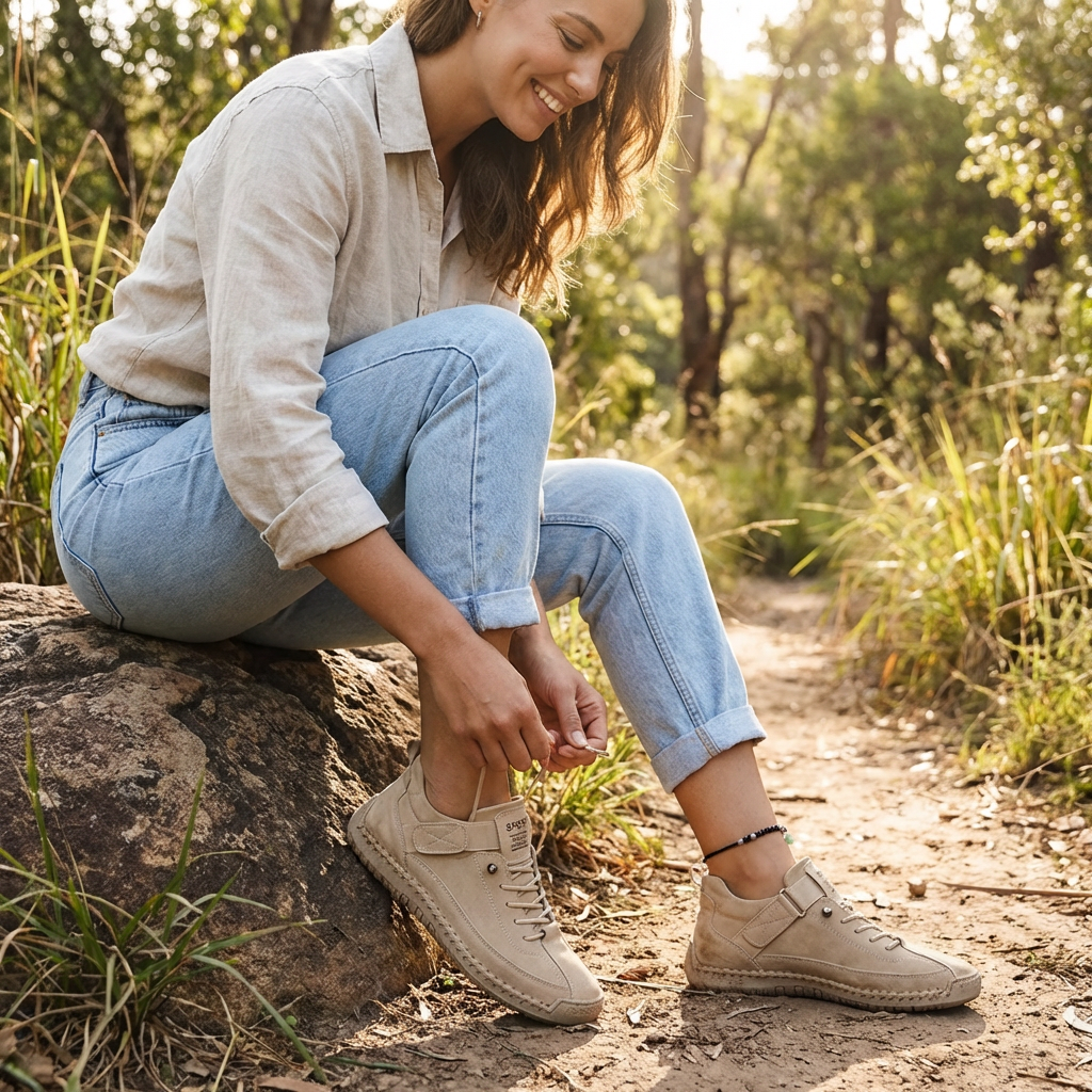 Zapatillas Mujer Costura Trenzada Cierre Velcro Casual