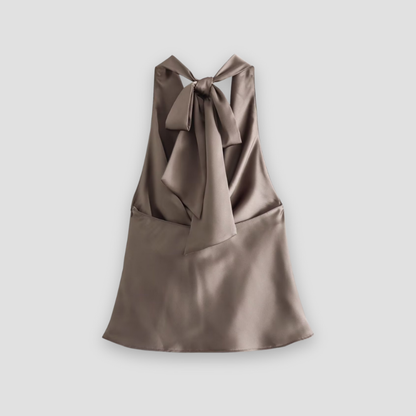 Halter Mujer Tejido Suave Drapeado