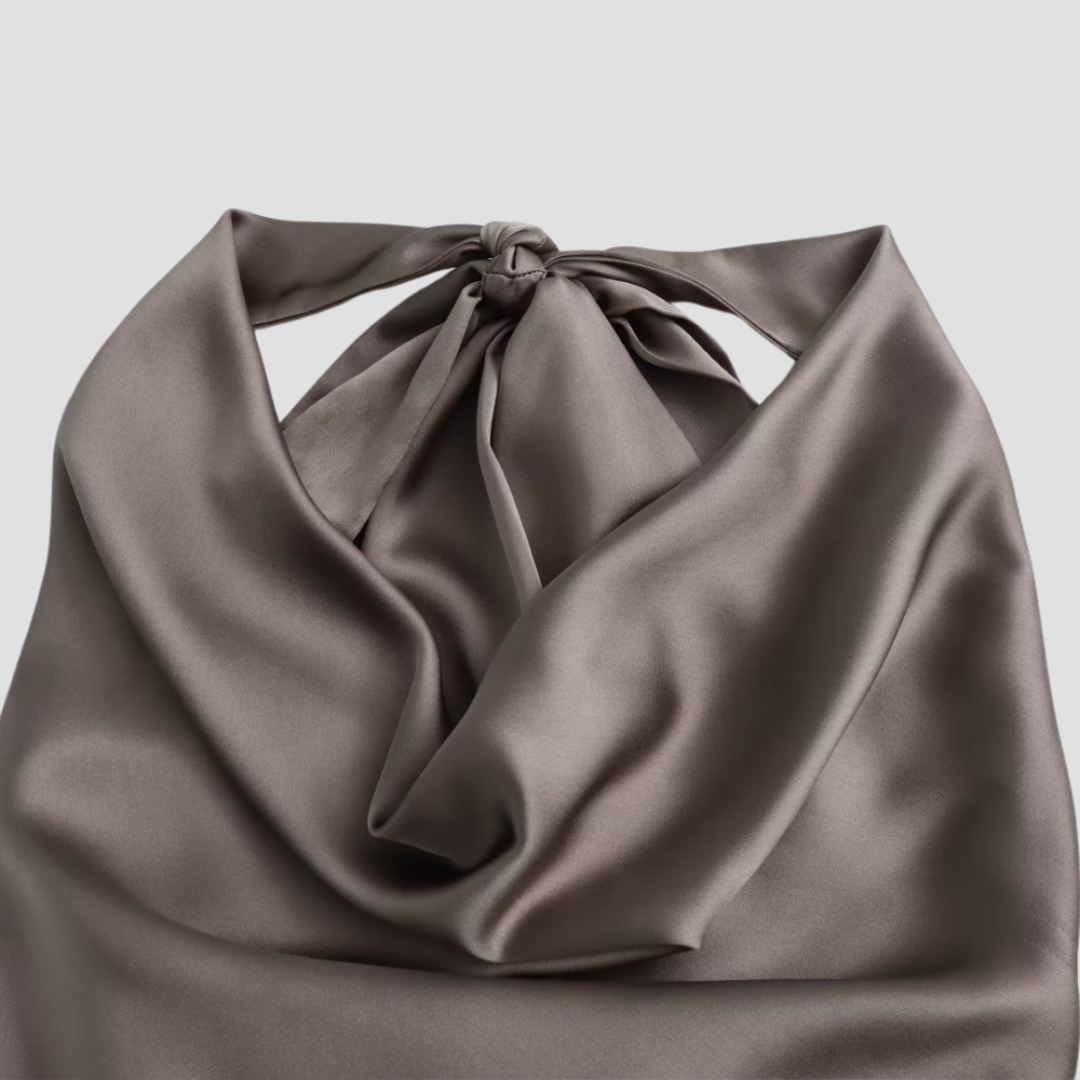 Halter Mujer Tejido Suave Drapeado