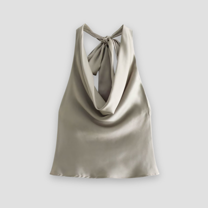 Halter Mujer Tejido Suave Drapeado
