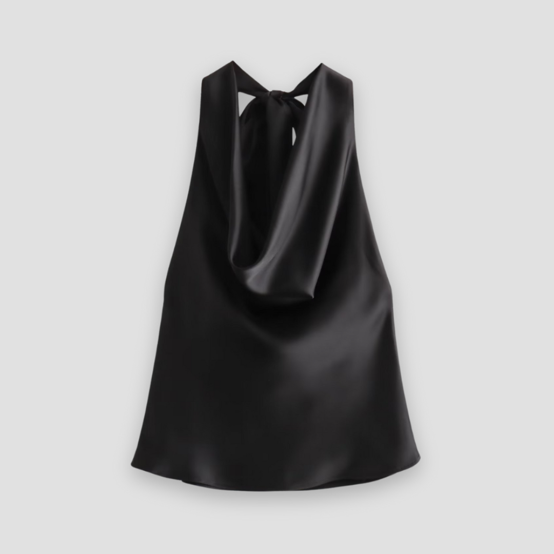 Halter Mujer Tejido Suave Drapeado