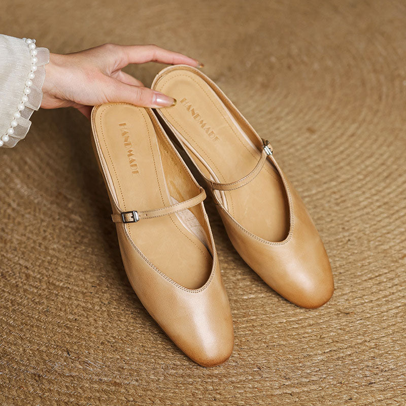 Zapatos Mary Jane Mujer Cuero Sintético Punta Cuadrada Hebilla