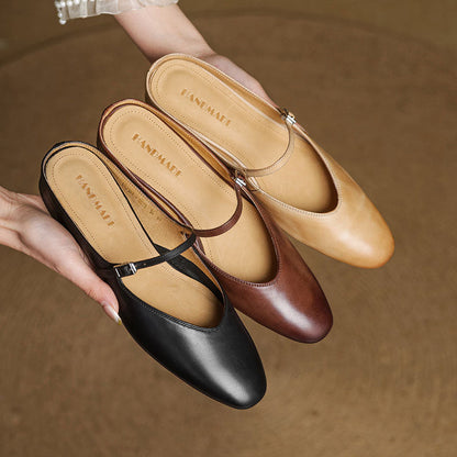 Zapatos Mary Jane Mujer Cuero Sintético Punta Cuadrada Hebilla