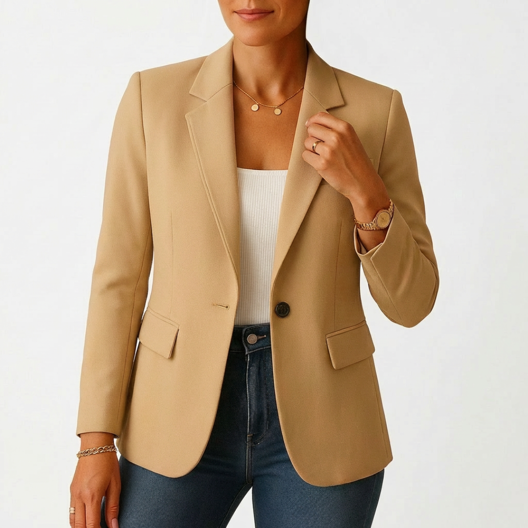 Blazer Mujer con Cierre de Un Botón y Solapa Clásica Ajuste