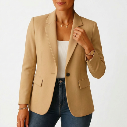Blazer Mujer con Cierre de Un Botón y Solapa Clásica Ajuste