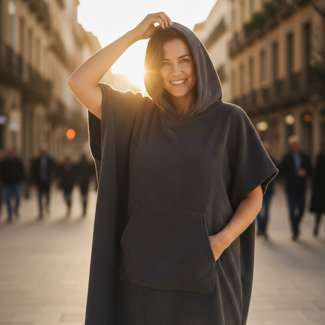 Vestido Poncho Mujer Playa Tejido Ligero Verano