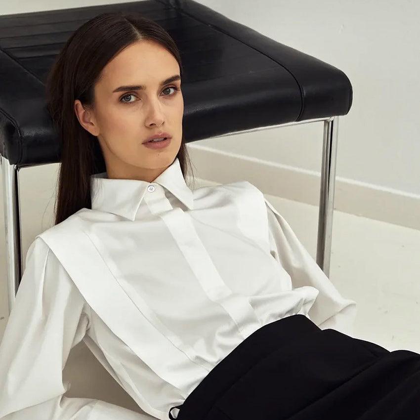 Blusa Mujer Elegante Algodón Corte Entallado