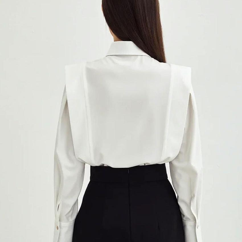 Blusa Mujer Elegante Algodón Corte Entallado