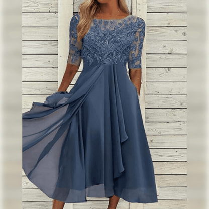 Vestido maxi mujer asimétrico fluido elegante