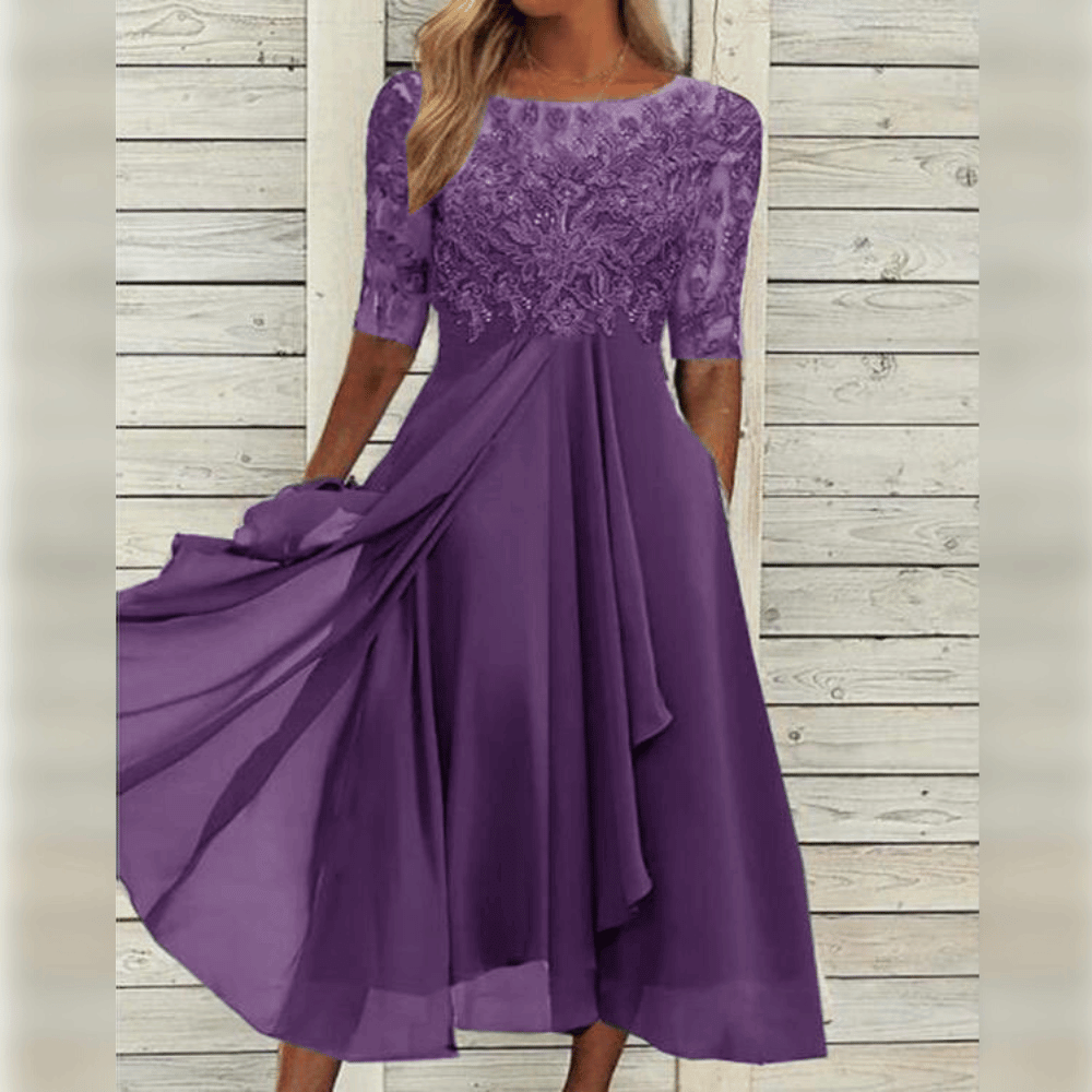 Vestido maxi mujer asimétrico fluido elegante