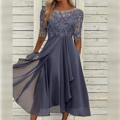 Vestido maxi mujer asimétrico fluido elegante