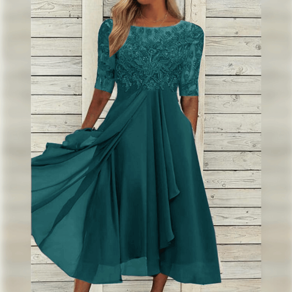 Vestido maxi mujer asimétrico fluido elegante