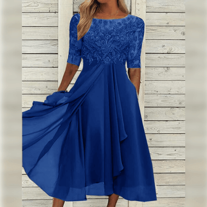 Vestido maxi mujer asimétrico fluido elegante