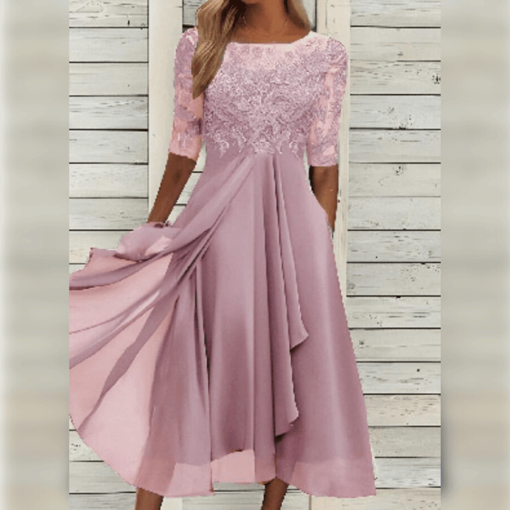 Vestido maxi mujer asimétrico fluido elegante