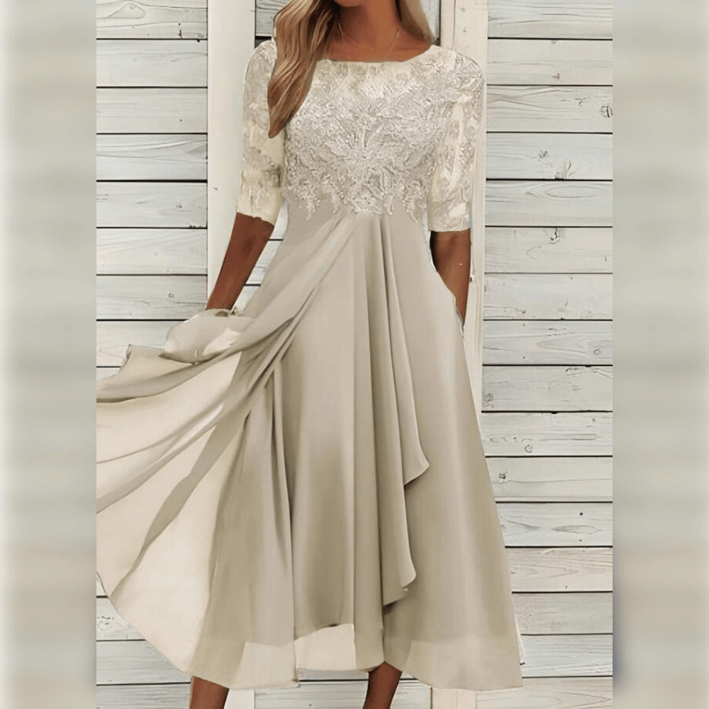 Vestido maxi mujer asimétrico fluido elegante