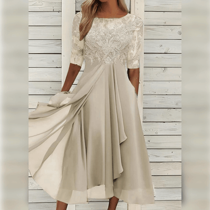 Vestido maxi mujer asimétrico fluido elegante