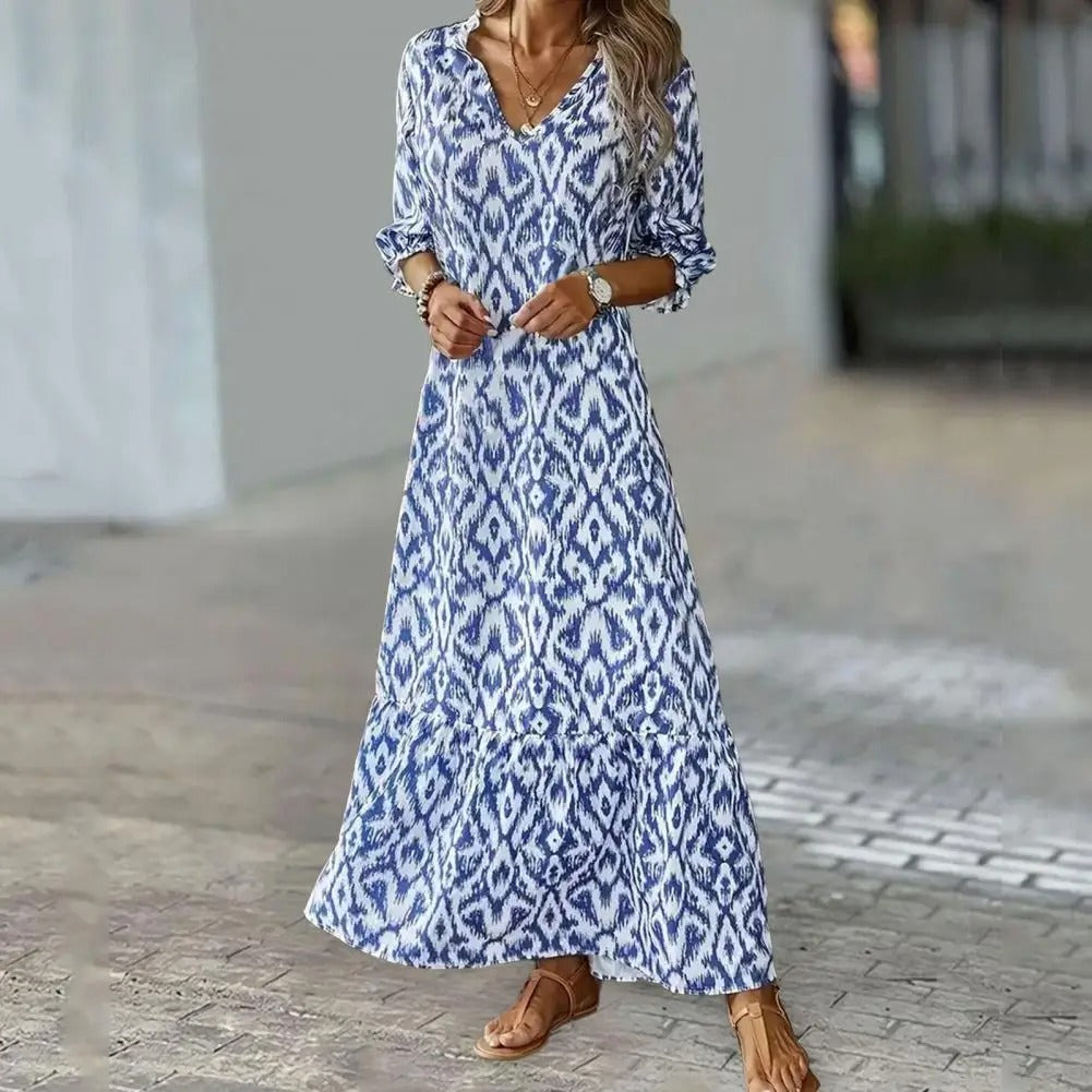 Vestido Verano Mujer Escote en V Elegante - Mavetta