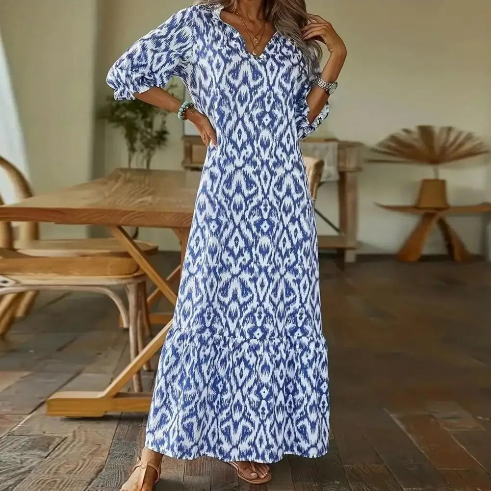 Vestido Verano Mujer Escote en V Elegante