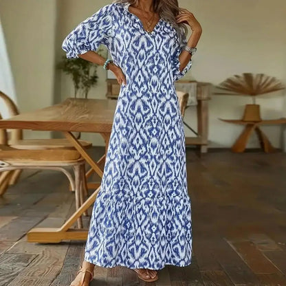 Vestido Verano Mujer Escote en V Elegante