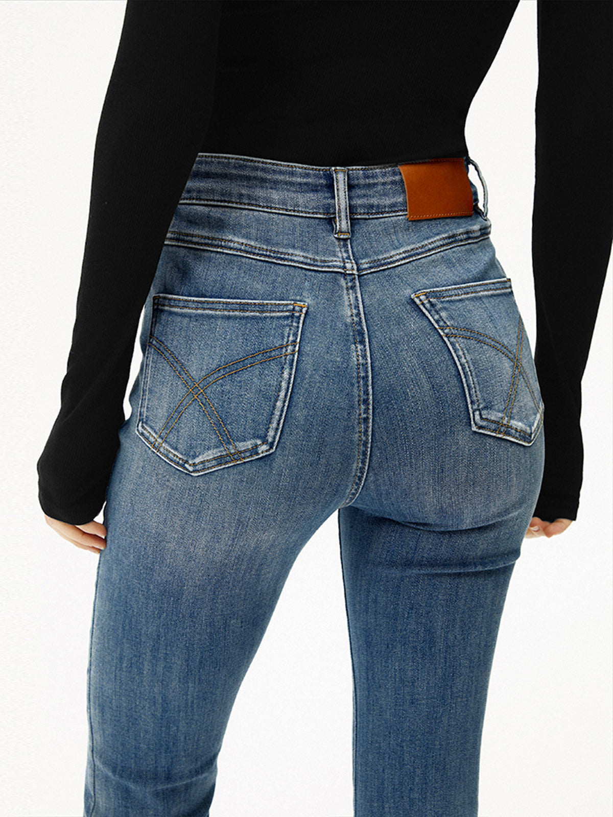 Jeans Mujer Mezclilla Cintura Alta Corte Ajustado