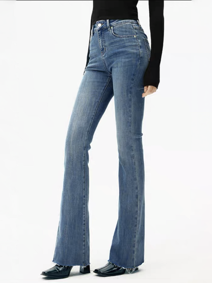 Jeans Mujer Mezclilla Cintura Alta Corte Ajustado