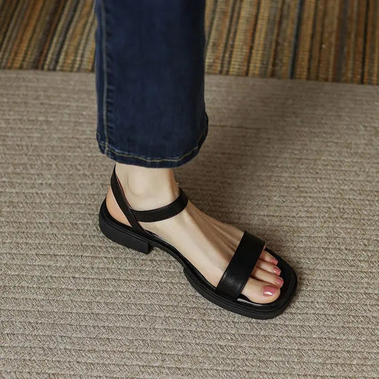 Sandalias Mujer Punta Cuadrada Tira Ajustable - Mavetta
