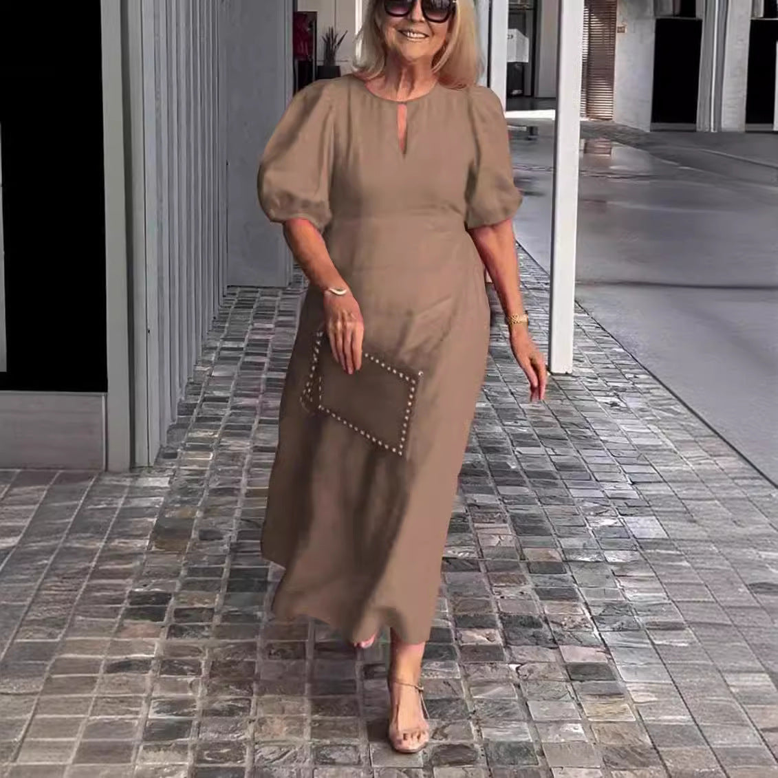 Vestido Midi Mujer Silueta Fluida