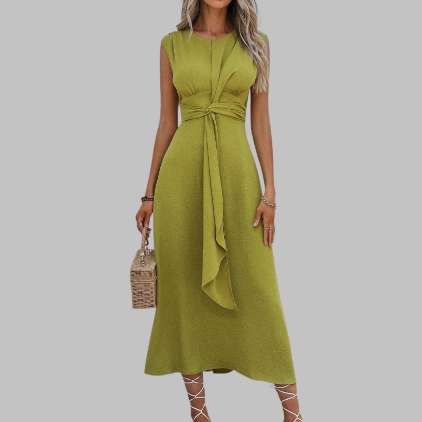 Sofía | Vestido Midi Sin Mangas con Cinturón para Mujer 1
