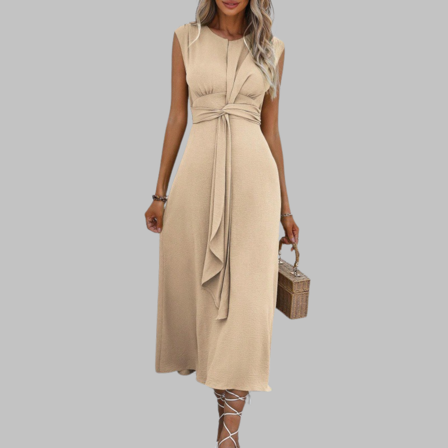 Sofía | Vestido Midi Sin Mangas con Cinturón para Mujer 5