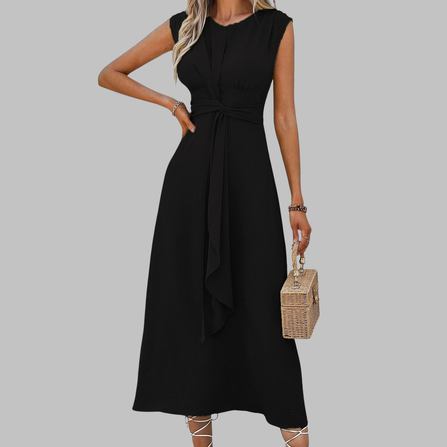 Sofía | Vestido Midi Sin Mangas con Cinturón para Mujer 6