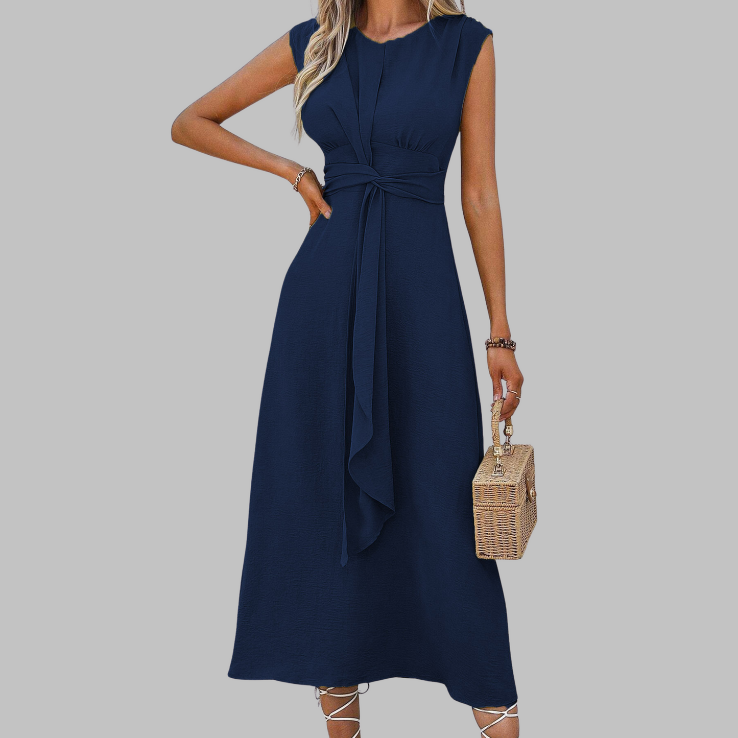 Sofía | Vestido Midi Sin Mangas con Cinturón para Mujer 7
