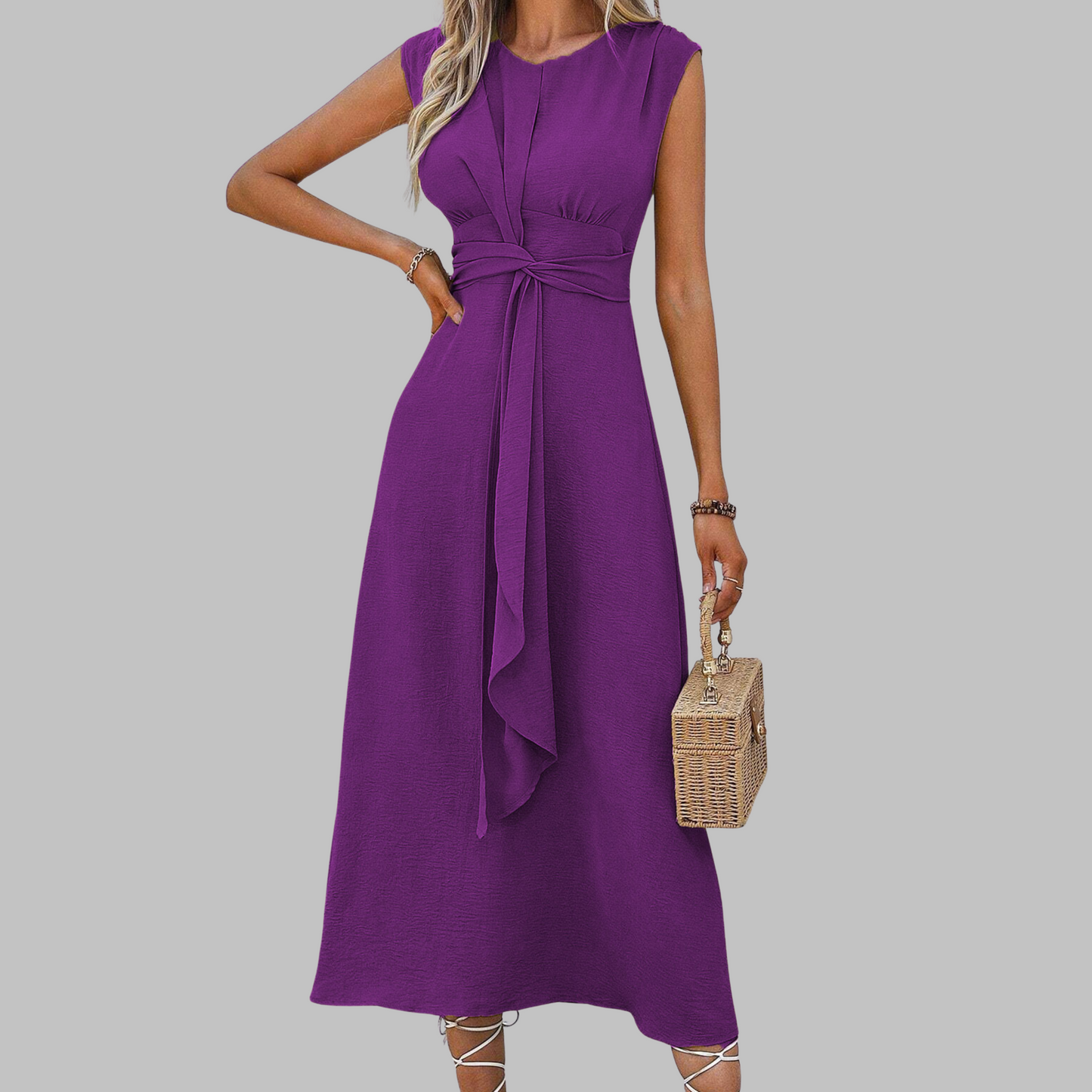 Sofía | Vestido Midi Sin Mangas con Cinturón para Mujer 8
