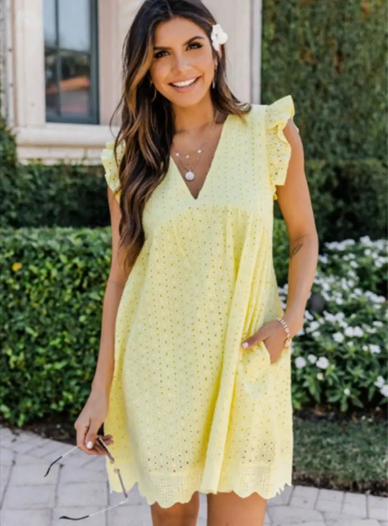 Vestido Fiesta Mujer Elegante Cuello en V