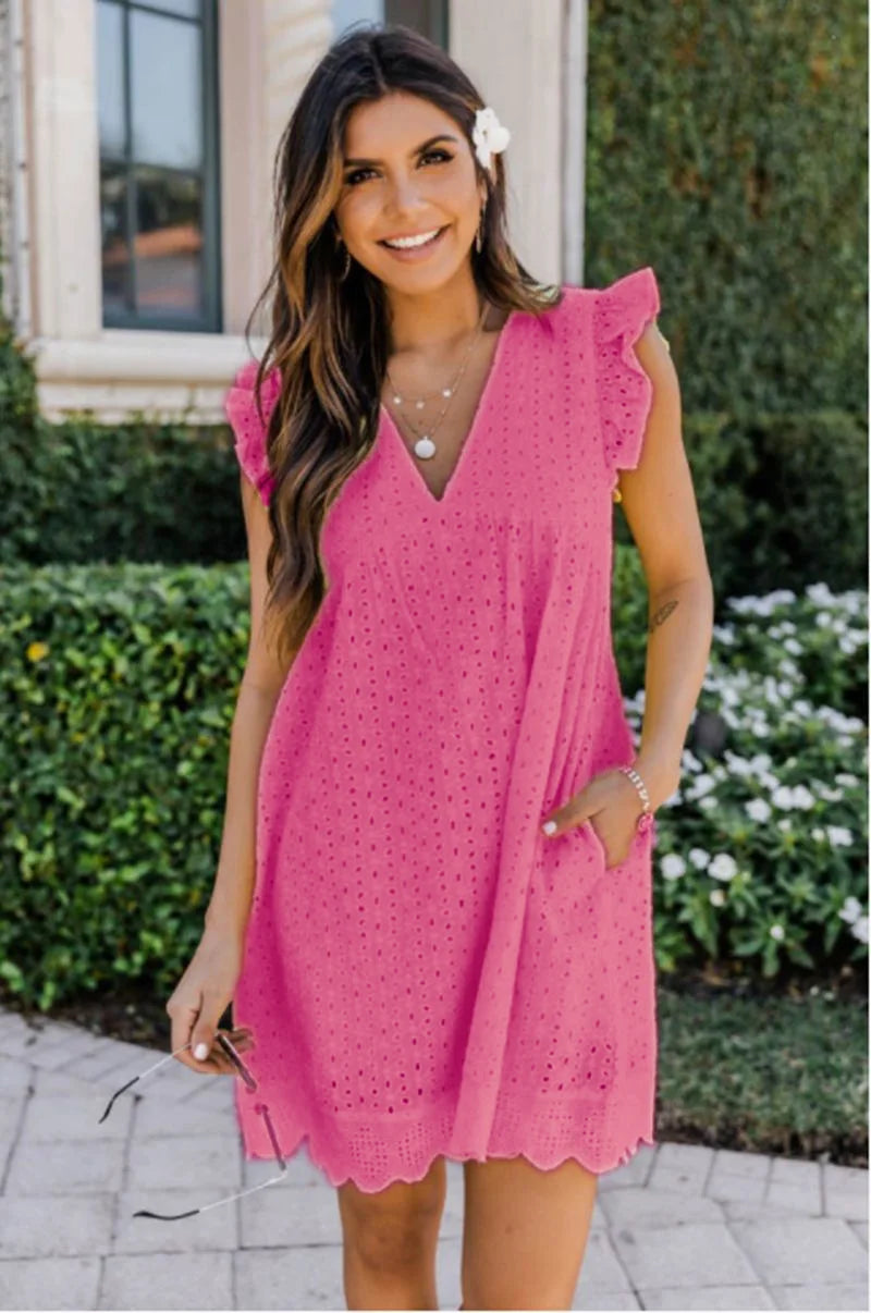 Vestido Fiesta Mujer Elegante Cuello en V