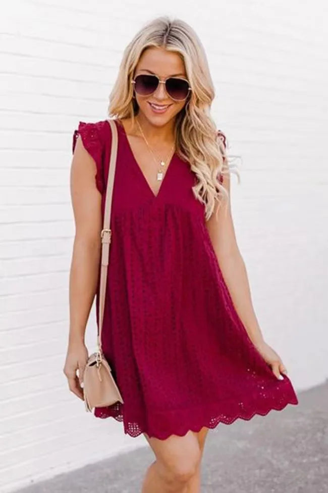 Vestido Fiesta Mujer Elegante Cuello en V