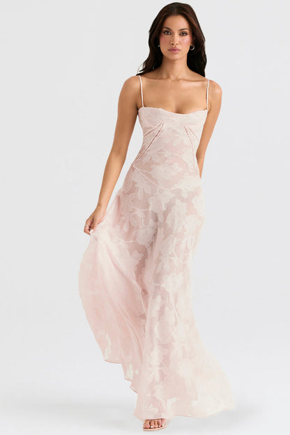 Vestido Verano Mujer Evasé Bordado Floral