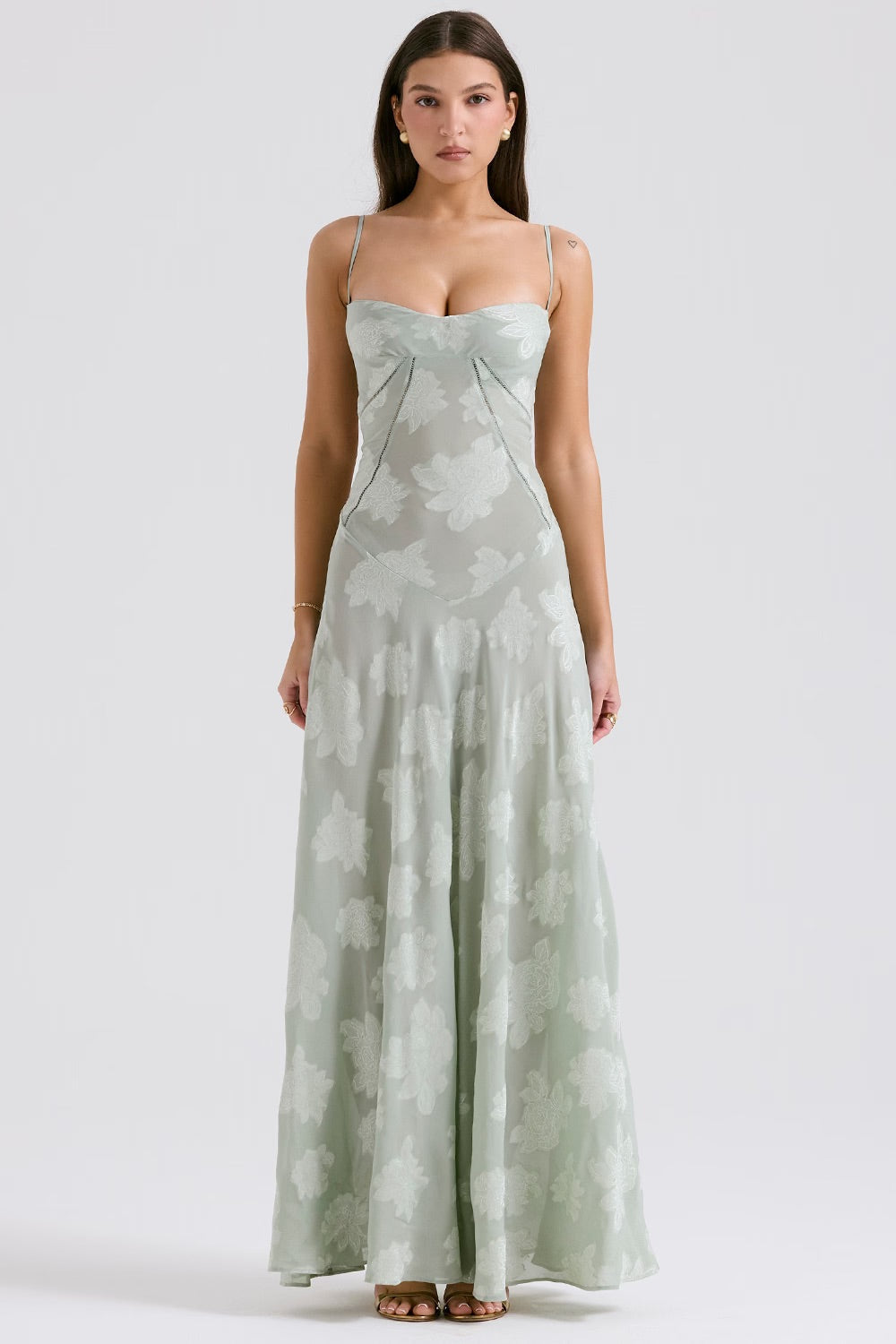 Vestido Verano Mujer Evasé Bordado Floral