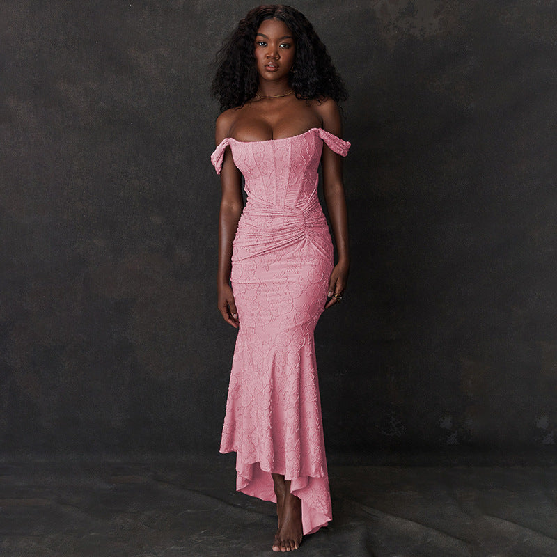 Vestido Sirena Mujer de Encaje Ajuste Elegante
