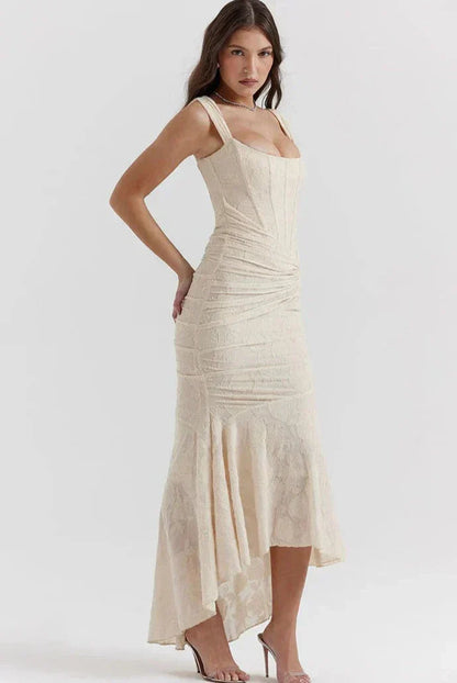 Vestido Sirena Mujer de Encaje Ajuste Elegante