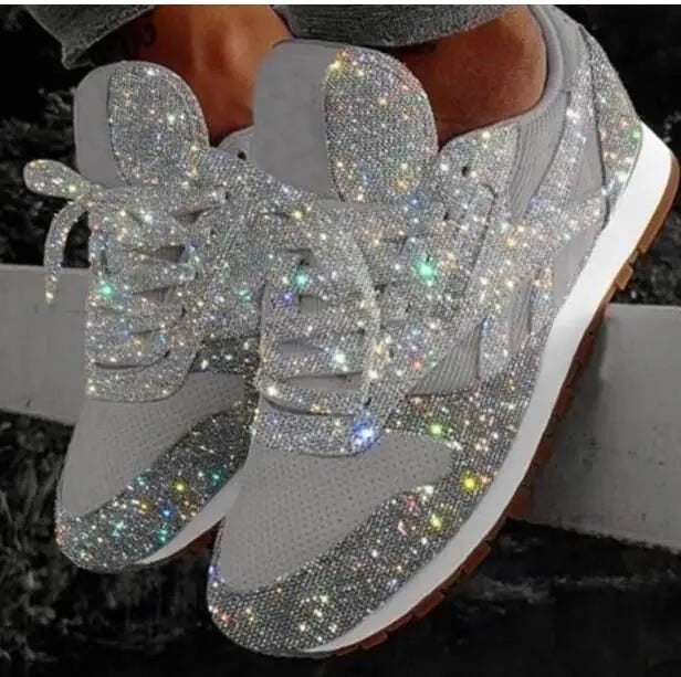 Zapatillas Deportivas Mujer con Purpurina Brillantes