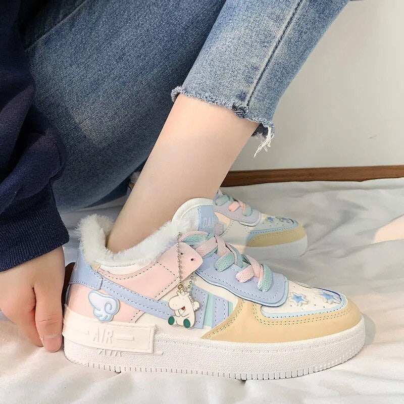 Zapatillas Mujer Forradas Diseño Estampado Comodo