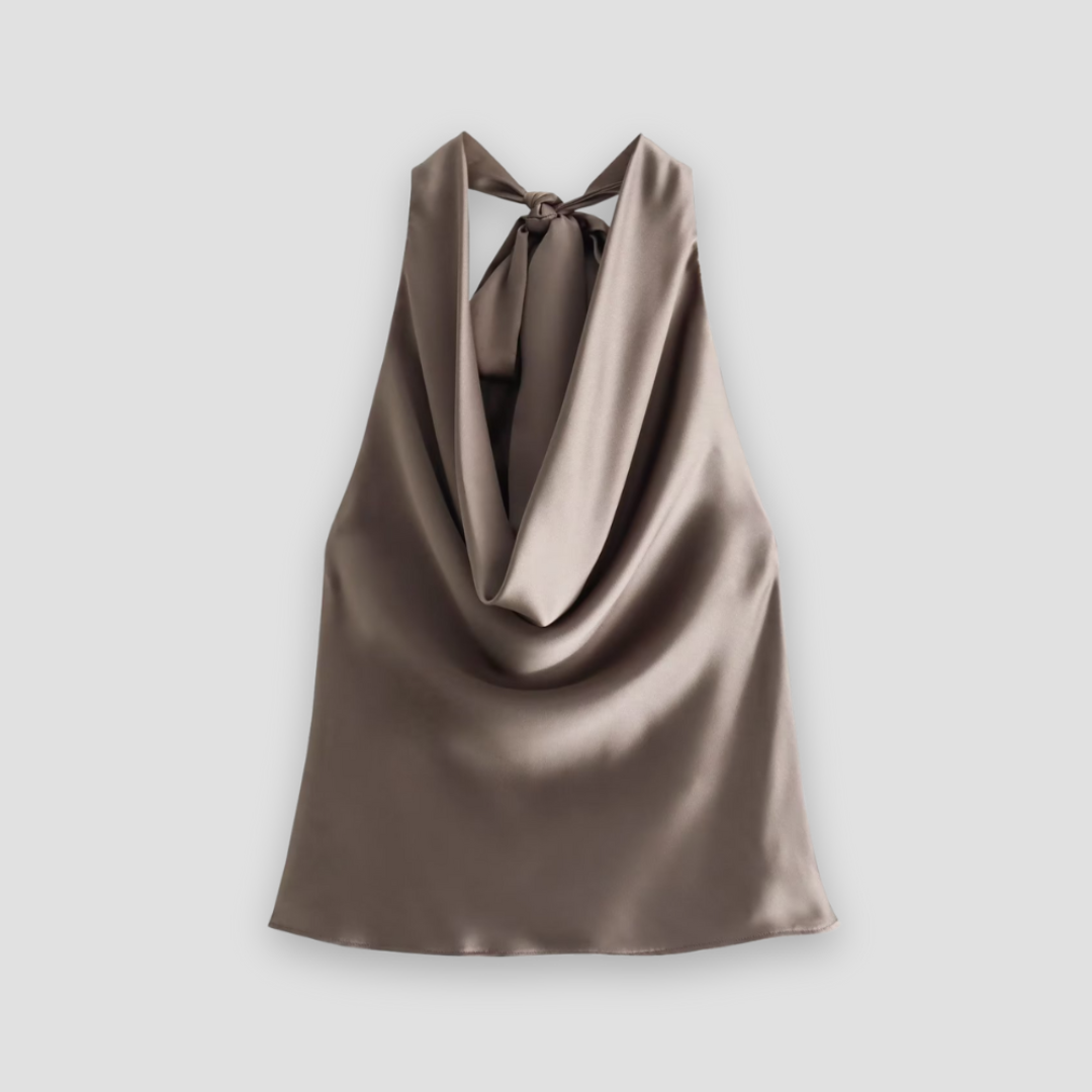 Halter Mujer Tejido Suave Drapeado - Mavetta