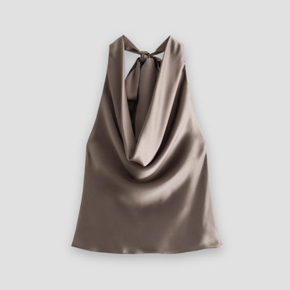 Halter Mujer Tejido Suave Drapeado - Mavetta