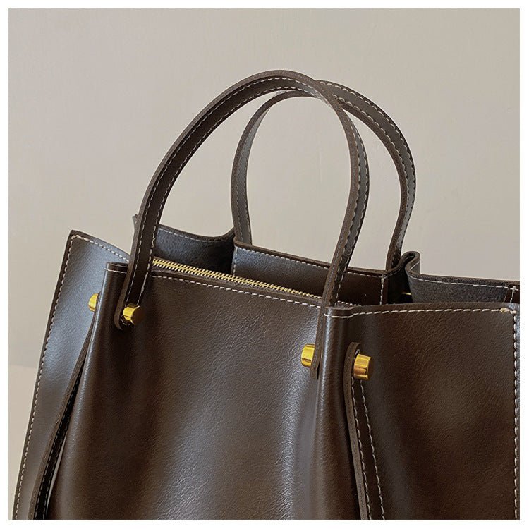 Bolso tote mujer de cuero vegano con cierre cremallera hombro