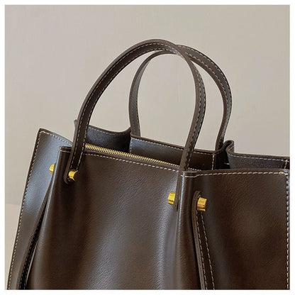 Bolso tote mujer de cuero vegano con cierre cremallera hombro