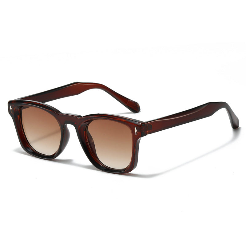 Gafas de sol Unisex Cuadradas Retro con Remaches Lentes Degradadas
