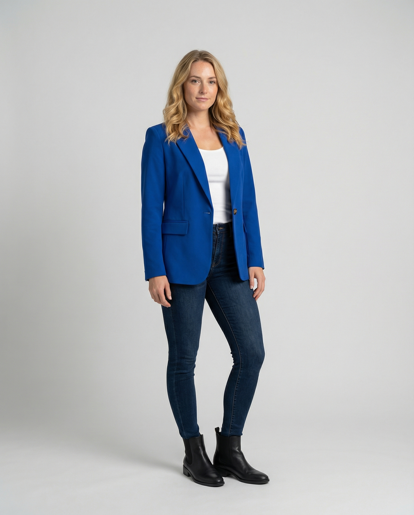Blazer Mujer Un Botón Solapa Clásica Ajuste Refinado